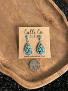 The Verona Earrings in Turquoise, 3-Earrings-Calli Co., Turquoise and Silver Jewelry, Native American Handmade, Zuni Tribe, Navajo Tribe, Brock Texas