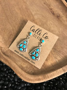 The Verona Earrings in Turquoise, 4-Earrings-Calli Co., Turquoise and Silver Jewelry, Native American Handmade, Zuni Tribe, Navajo Tribe, Brock Texas