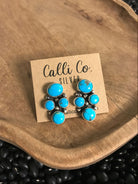 The Luna Mesa Cluster Earrings, 3-Earrings-Calli Co., Turquoise and Silver Jewelry, Native American Handmade, Zuni Tribe, Navajo Tribe, Brock Texas