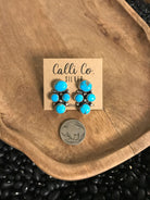 The Luna Mesa Cluster Earrings, 3-Earrings-Calli Co., Turquoise and Silver Jewelry, Native American Handmade, Zuni Tribe, Navajo Tribe, Brock Texas