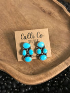 The Luna Mesa Cluster Earrings, 2-Earrings-Calli Co., Turquoise and Silver Jewelry, Native American Handmade, Zuni Tribe, Navajo Tribe, Brock Texas
