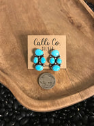 The Luna Mesa Cluster Earrings, 2-Earrings-Calli Co., Turquoise and Silver Jewelry, Native American Handmade, Zuni Tribe, Navajo Tribe, Brock Texas