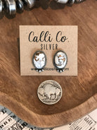 The White Buffalo and Bronze Earrings, 5-Earrings-Calli Co., Turquoise and Silver Jewelry, Native American Handmade, Zuni Tribe, Navajo Tribe, Brock Texas