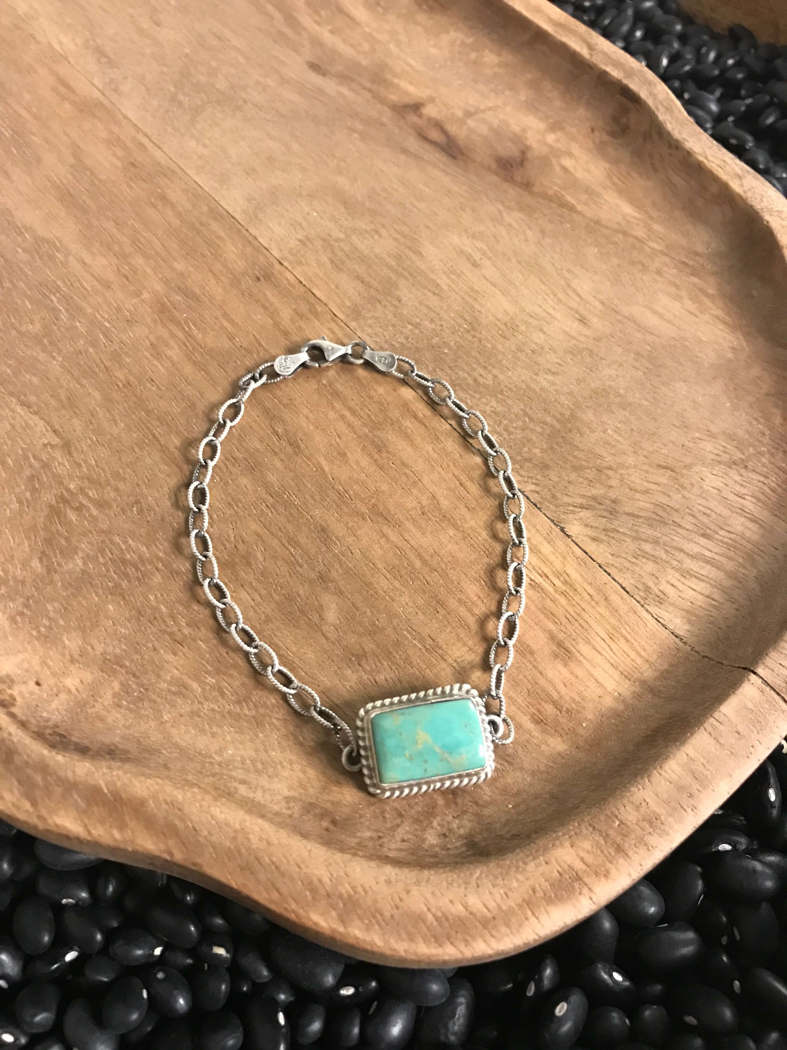 The Betsey Link Bracelet-Bracelets & Cuffs-Calli Co., Turquoise and Silver Jewelry, Native American Handmade, Zuni Tribe, Navajo Tribe, Brock Texas