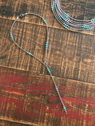 The Callison Lariat-Necklaces-Calli Co., Turquoise and Silver Jewelry, Native American Handmade, Zuni Tribe, Navajo Tribe, Brock Texas