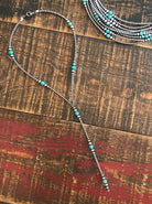 The Callison Lariat-Necklaces-Calli Co., Turquoise and Silver Jewelry, Native American Handmade, Zuni Tribe, Navajo Tribe, Brock Texas