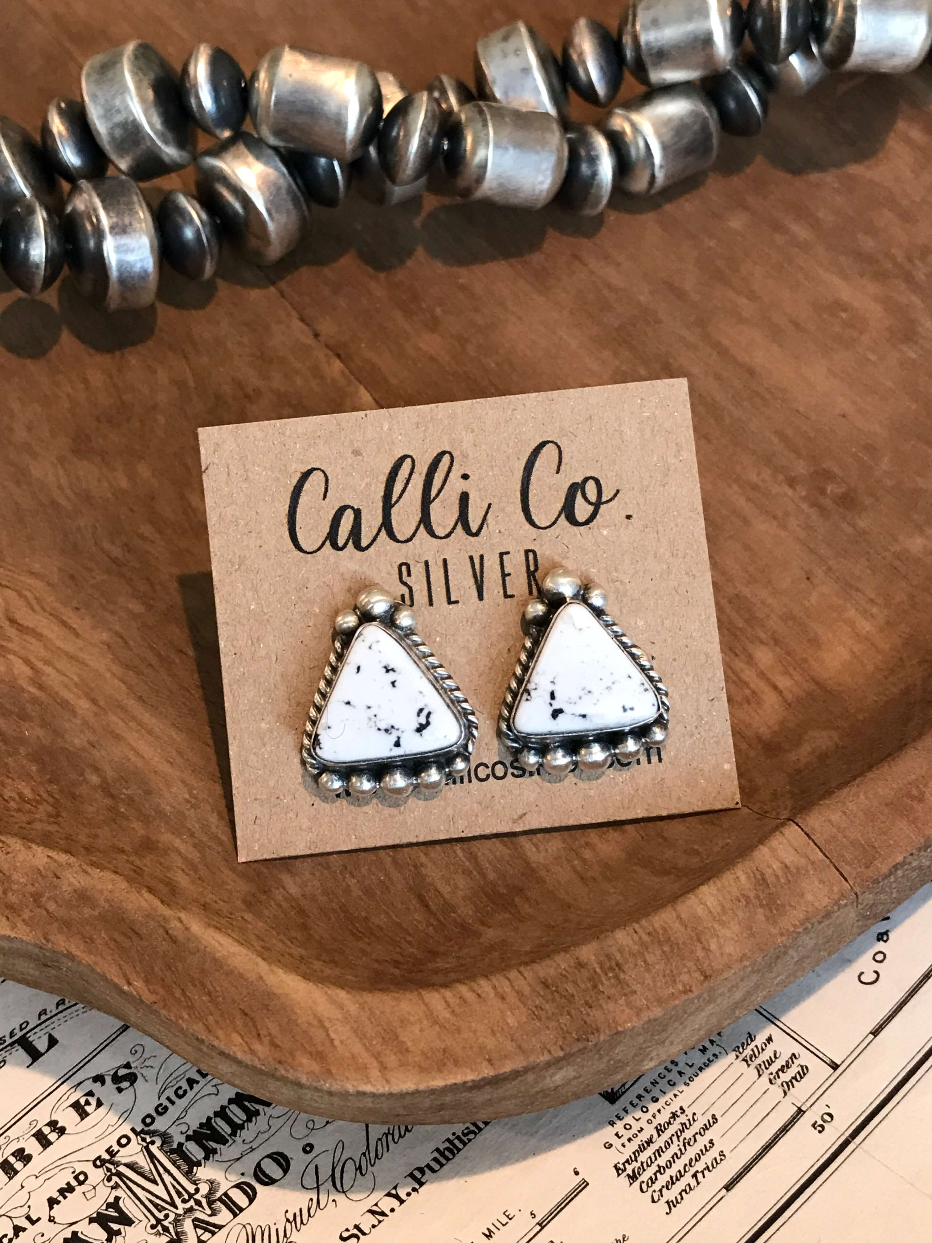 The Favorite Studs, 11-Earrings-Calli Co., Turquoise and Silver Jewelry, Native American Handmade, Zuni Tribe, Navajo Tribe, Brock Texas