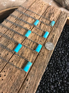 The Little Chief Turquoise Bar Necklaces-Necklaces-Calli Co., Turquoise and Silver Jewelry, Native American Handmade, Zuni Tribe, Navajo Tribe, Brock Texas