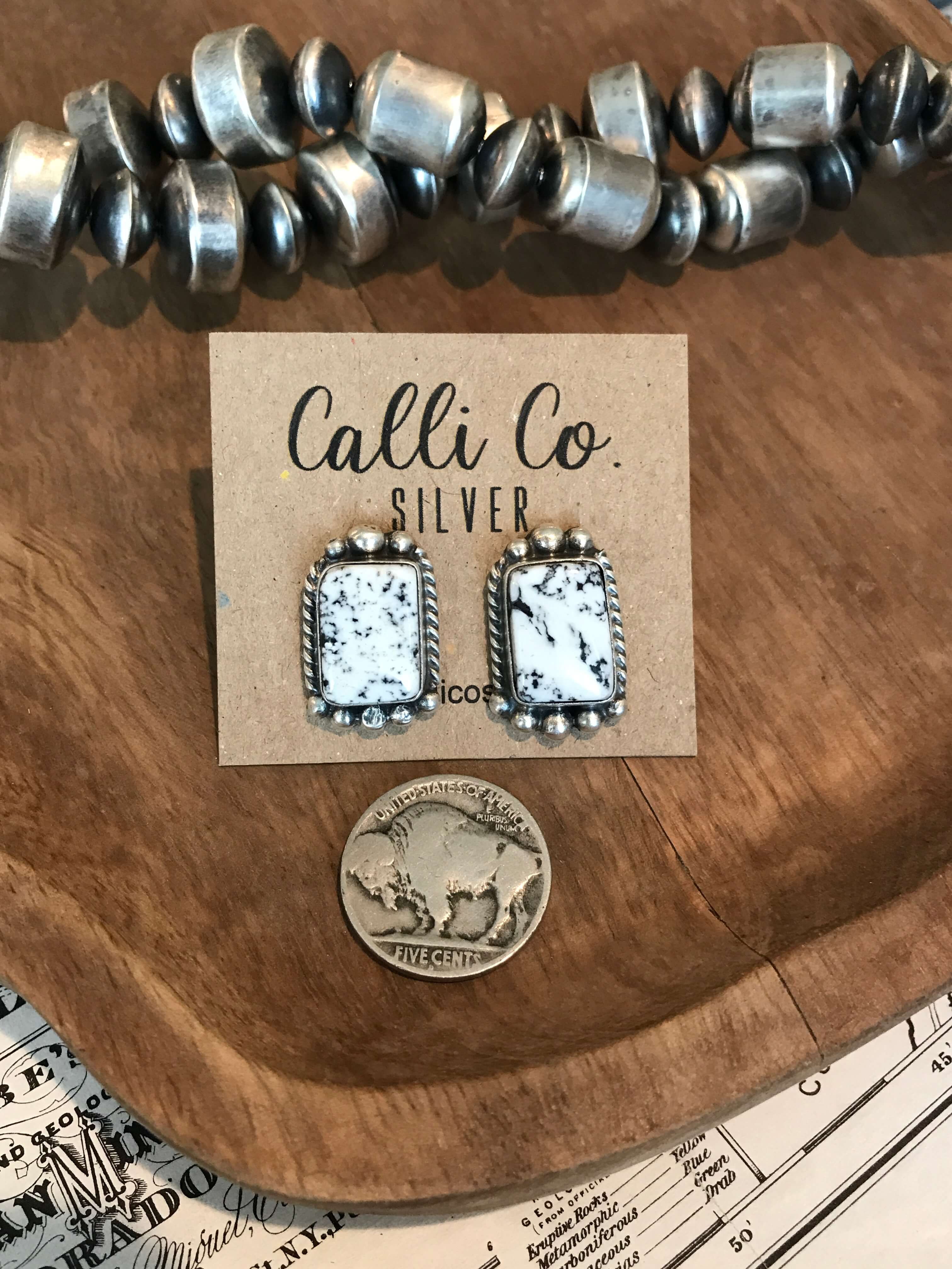 The Favorite Studs, 13-Earrings-Calli Co., Turquoise and Silver Jewelry, Native American Handmade, Zuni Tribe, Navajo Tribe, Brock Texas