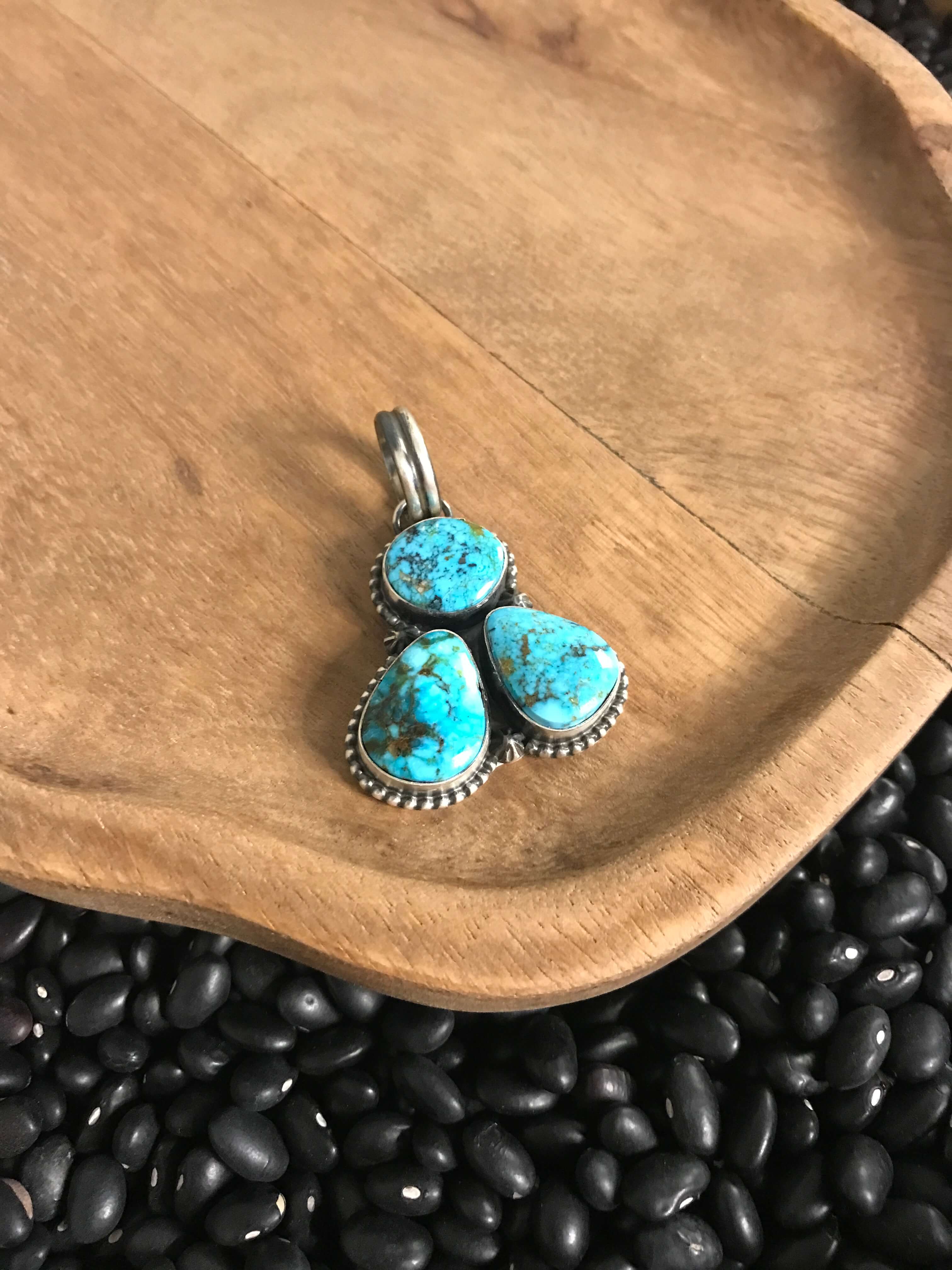 The Scout Turquoise Pendant-Pendants-Calli Co., Turquoise and Silver Jewelry, Native American Handmade, Zuni Tribe, Navajo Tribe, Brock Texas