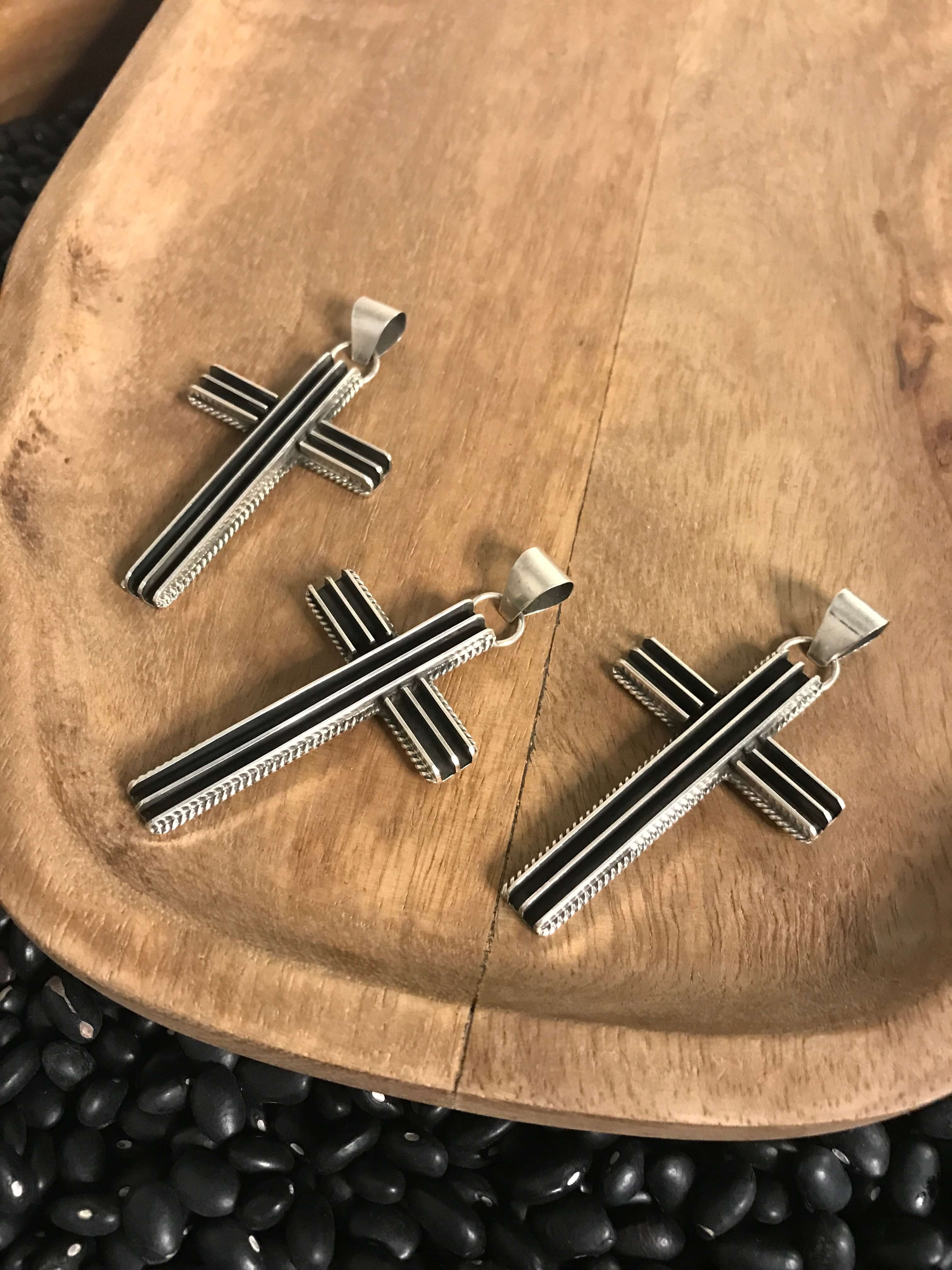 The Kasa Cross Pendant-Pendants-Calli Co., Turquoise and Silver Jewelry, Native American Handmade, Zuni Tribe, Navajo Tribe, Brock Texas