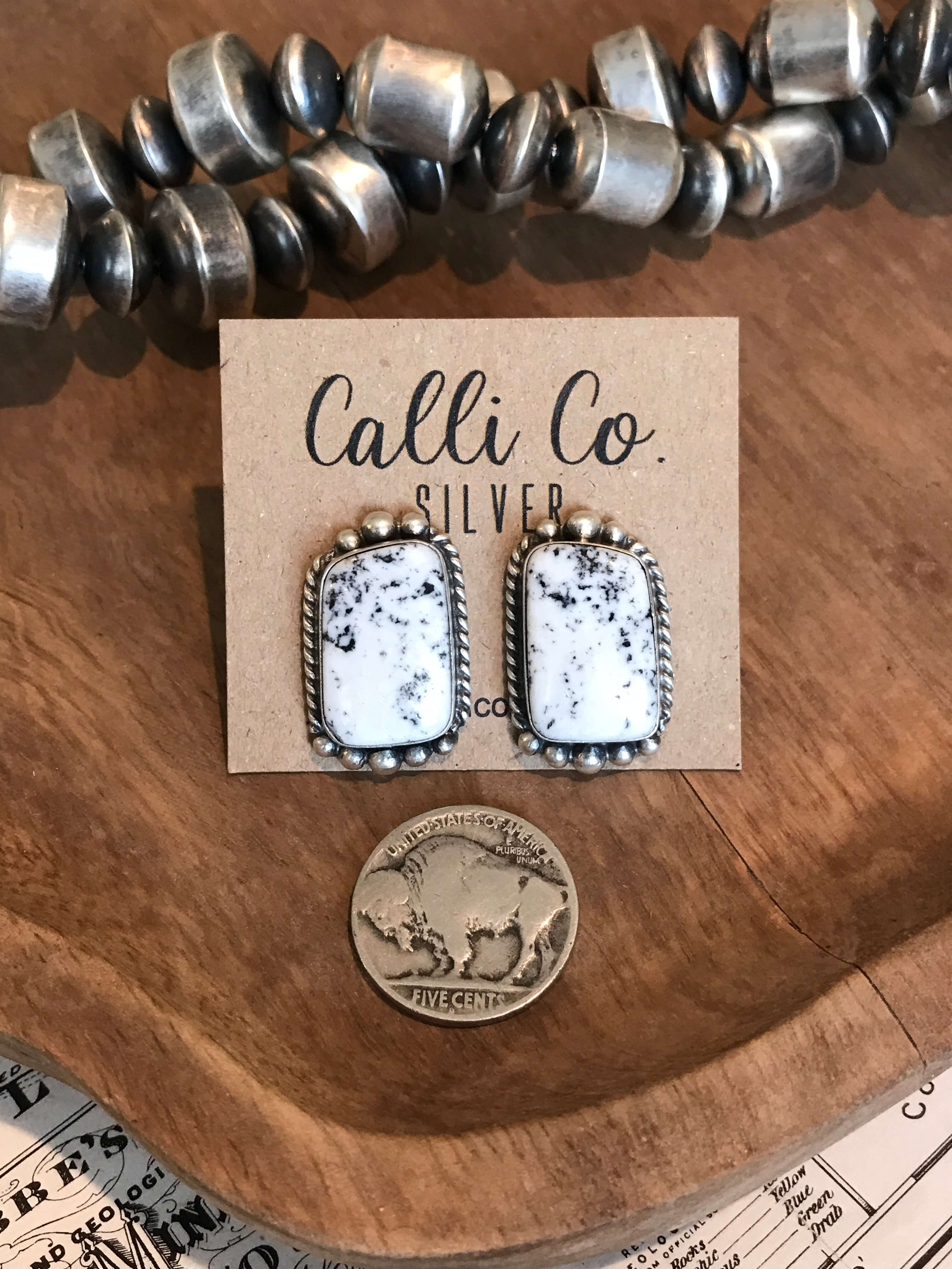 The Favorite Studs, 1-Earrings-Calli Co., Turquoise and Silver Jewelry, Native American Handmade, Zuni Tribe, Navajo Tribe, Brock Texas