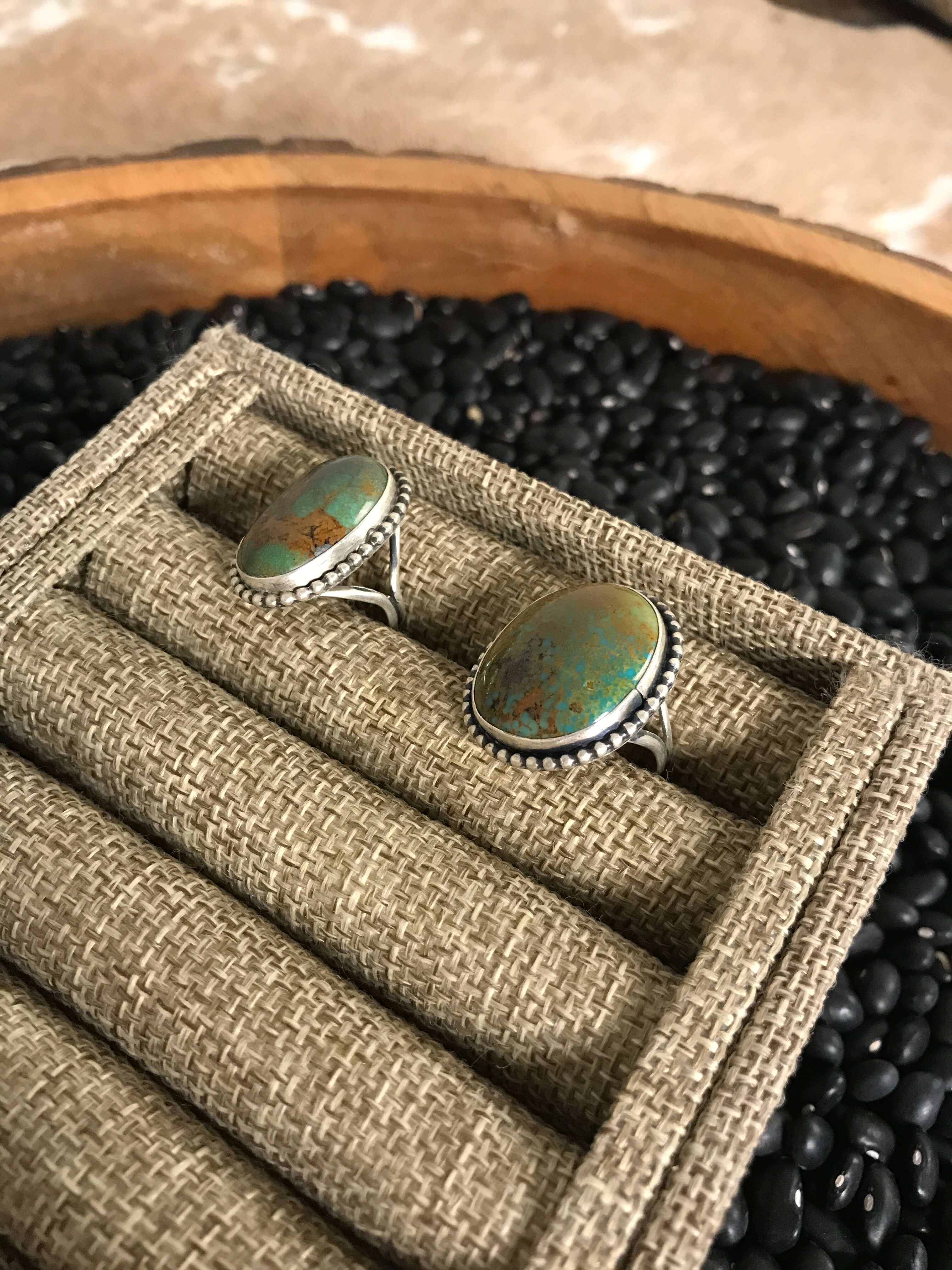 The Bairoil Rings-Rings-Calli Co., Turquoise and Silver Jewelry, Native American Handmade, Zuni Tribe, Navajo Tribe, Brock Texas