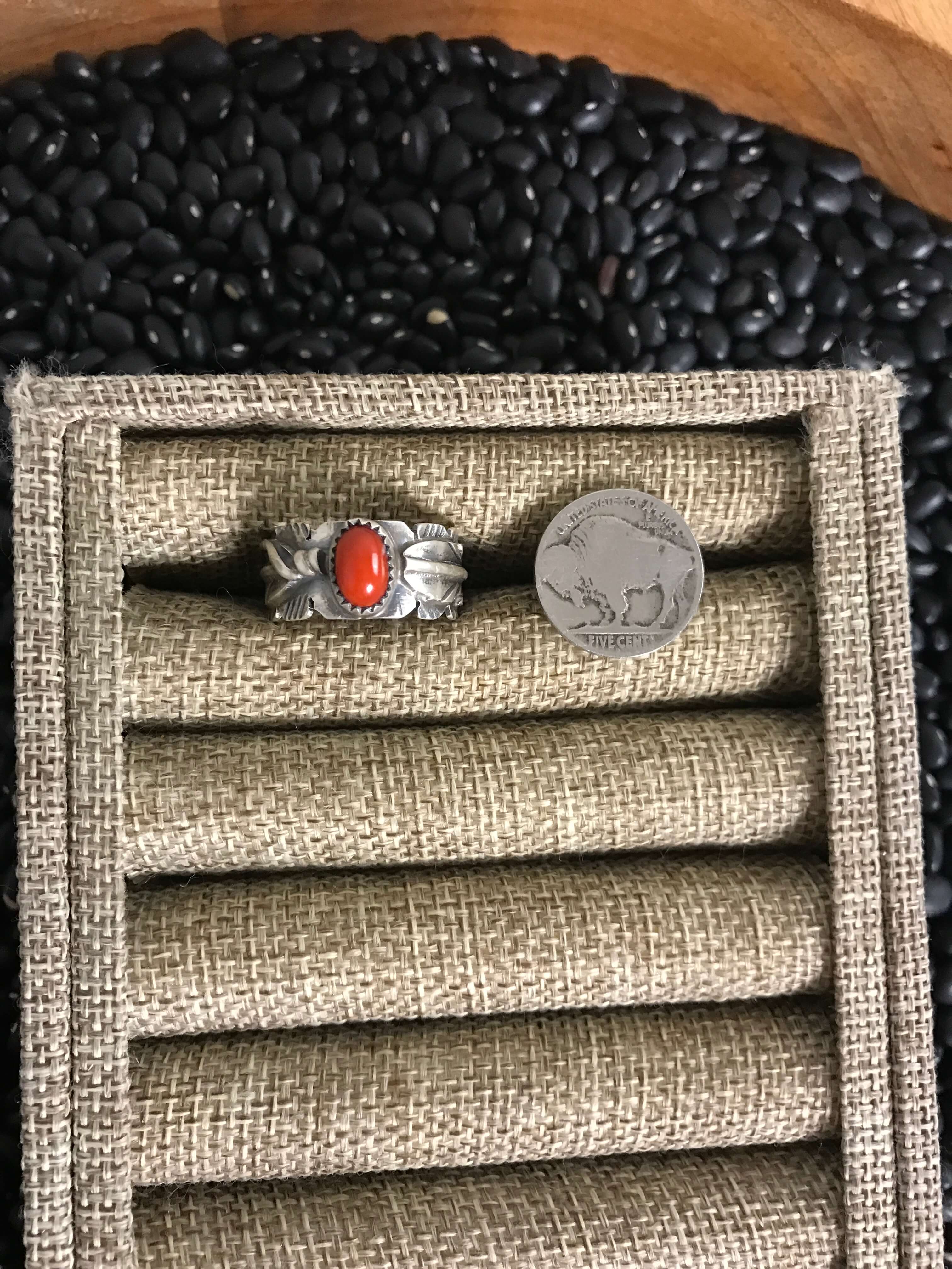 The Caspiana Ring, Sz 11.5-Rings-Calli Co., Turquoise and Silver Jewelry, Native American Handmade, Zuni Tribe, Navajo Tribe, Brock Texas