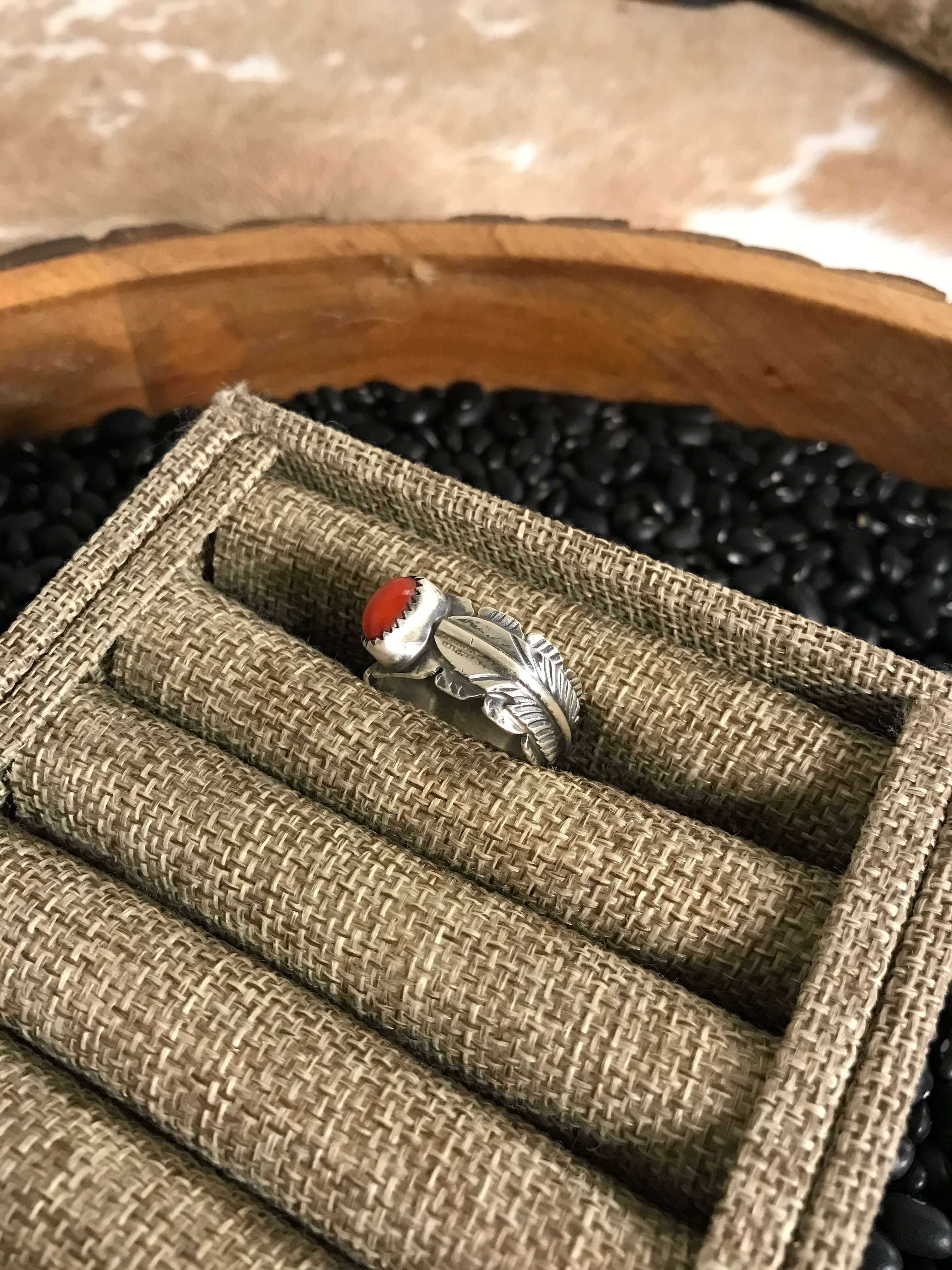 The Caspiana Ring, Sz 11.5-Rings-Calli Co., Turquoise and Silver Jewelry, Native American Handmade, Zuni Tribe, Navajo Tribe, Brock Texas