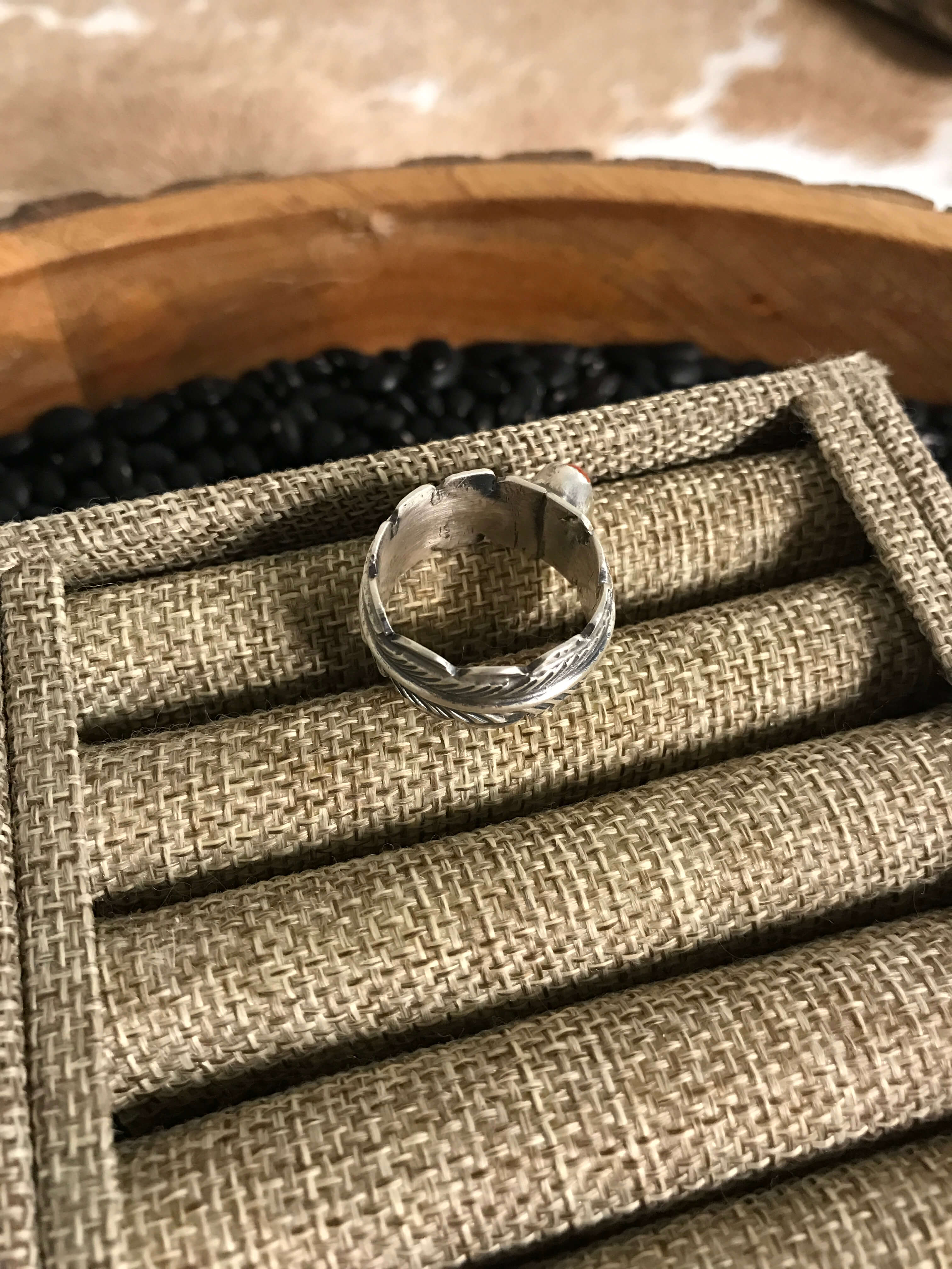 The Caspiana Ring, Sz 11.5-Rings-Calli Co., Turquoise and Silver Jewelry, Native American Handmade, Zuni Tribe, Navajo Tribe, Brock Texas