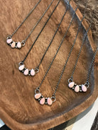 The Rexford Pink Conch 3 Stone Necklaces-Necklaces-Calli Co., Turquoise and Silver Jewelry, Native American Handmade, Zuni Tribe, Navajo Tribe, Brock Texas