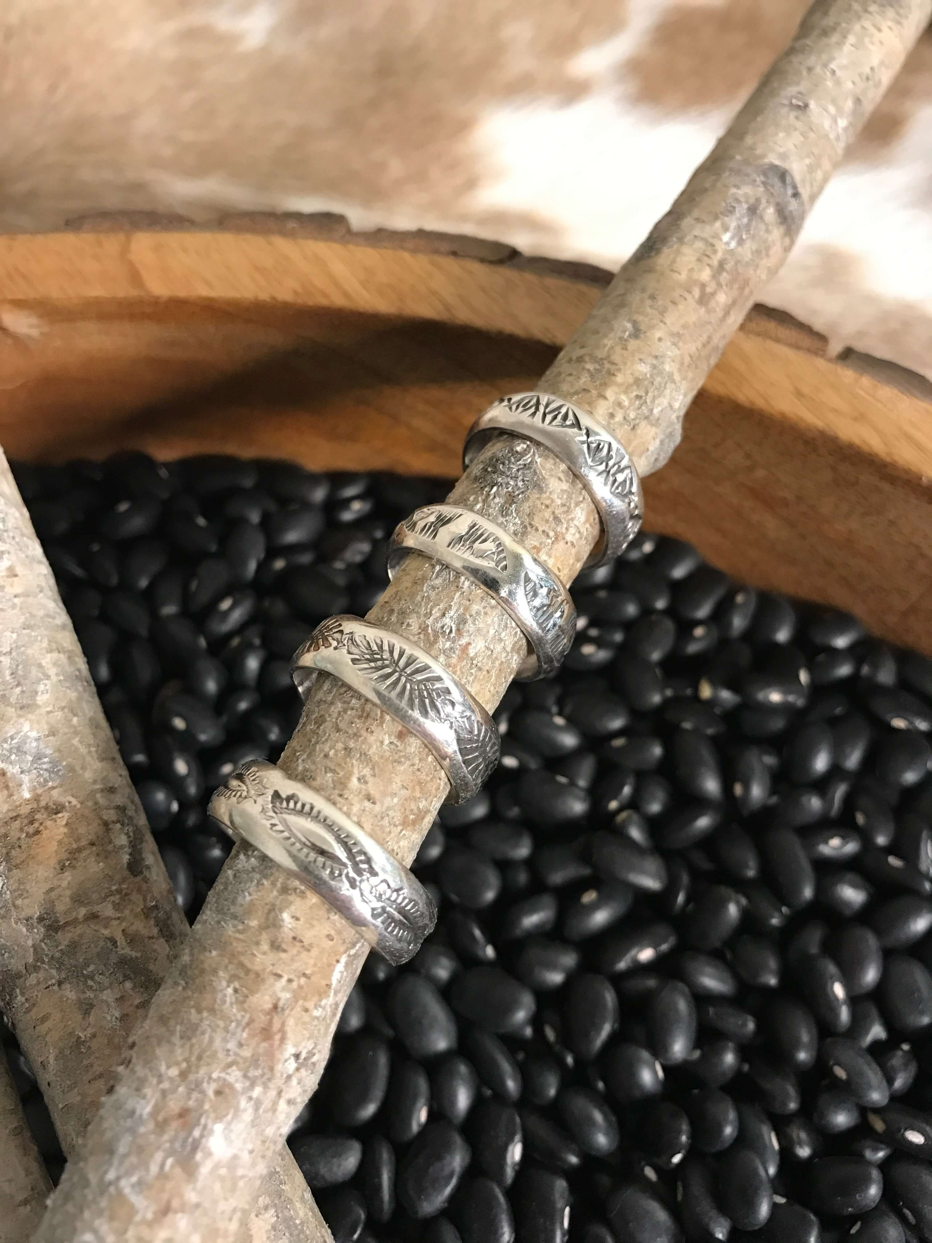 The Oswego Ring-Rings-Calli Co., Turquoise and Silver Jewelry, Native American Handmade, Zuni Tribe, Navajo Tribe, Brock Texas