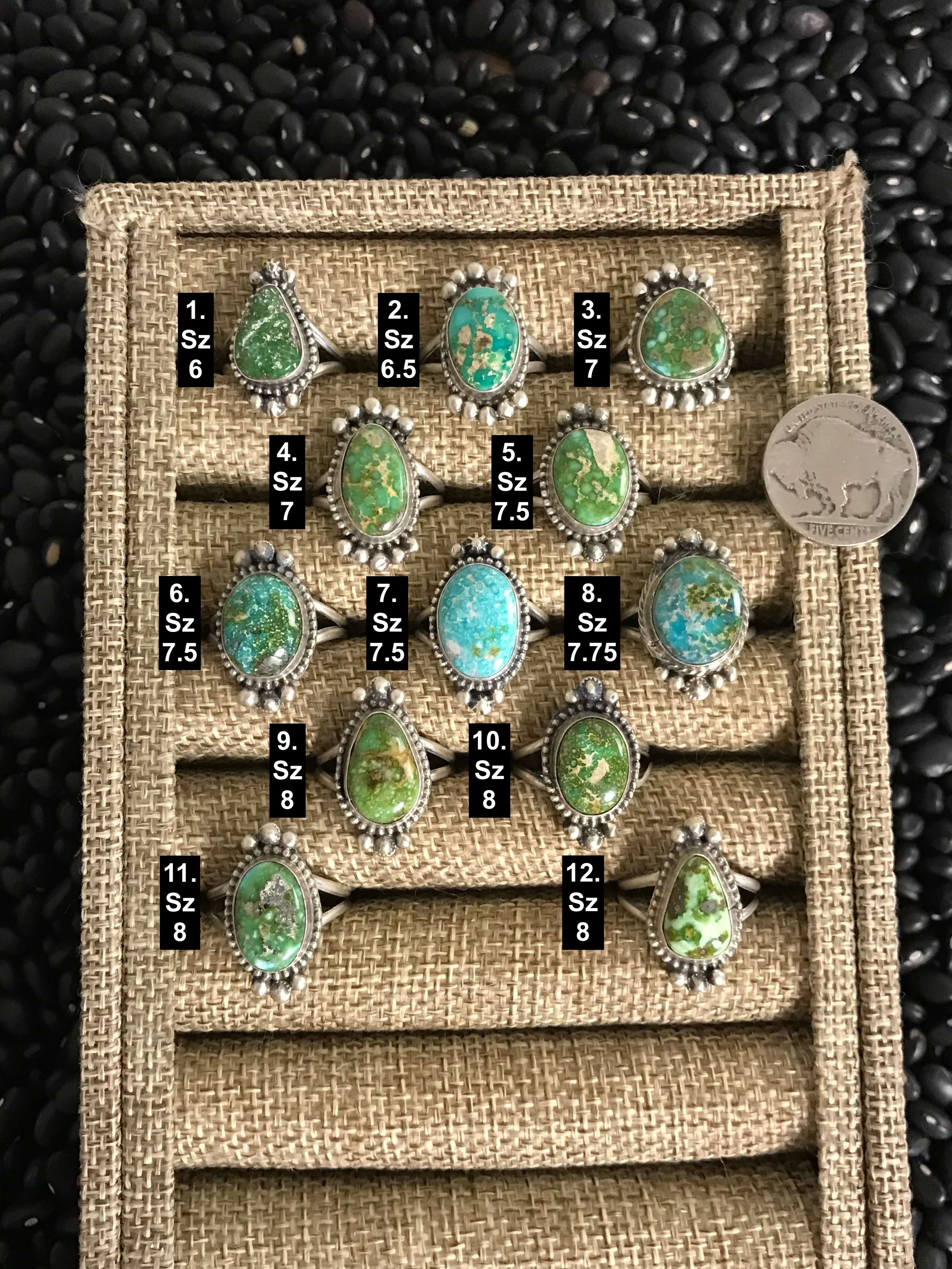 The Roseau Rings-Rings-Calli Co., Turquoise and Silver Jewelry, Native American Handmade, Zuni Tribe, Navajo Tribe, Brock Texas