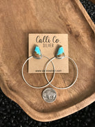 The Keystone Hoop Earrings, 18-Earrings-Calli Co., Turquoise and Silver Jewelry, Native American Handmade, Zuni Tribe, Navajo Tribe, Brock Texas