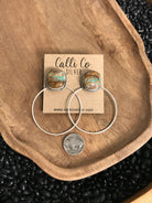 The Keystone Hoop Earrings, 19-Earrings-Calli Co., Turquoise and Silver Jewelry, Native American Handmade, Zuni Tribe, Navajo Tribe, Brock Texas