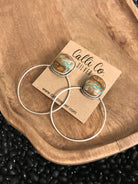 The Keystone Hoop Earrings, 19-Earrings-Calli Co., Turquoise and Silver Jewelry, Native American Handmade, Zuni Tribe, Navajo Tribe, Brock Texas