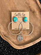 The Keystone Hoop Earrings, 22-Earrings-Calli Co., Turquoise and Silver Jewelry, Native American Handmade, Zuni Tribe, Navajo Tribe, Brock Texas