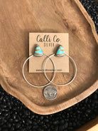 The Keystone Hoop Earrings, 23-Earrings-Calli Co., Turquoise and Silver Jewelry, Native American Handmade, Zuni Tribe, Navajo Tribe, Brock Texas