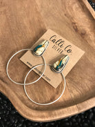 The Keystone Hoop Earrings, 24-Earrings-Calli Co., Turquoise and Silver Jewelry, Native American Handmade, Zuni Tribe, Navajo Tribe, Brock Texas