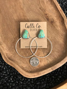 The Keystone Hoop Earrings, 26-Earrings-Calli Co., Turquoise and Silver Jewelry, Native American Handmade, Zuni Tribe, Navajo Tribe, Brock Texas