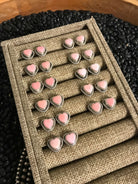 The Primrose Heart Studs-Earrings-Calli Co., Turquoise and Silver Jewelry, Native American Handmade, Zuni Tribe, Navajo Tribe, Brock Texas