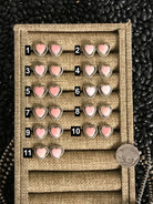 The Primrose Heart Studs-Earrings-Calli Co., Turquoise and Silver Jewelry, Native American Handmade, Zuni Tribe, Navajo Tribe, Brock Texas