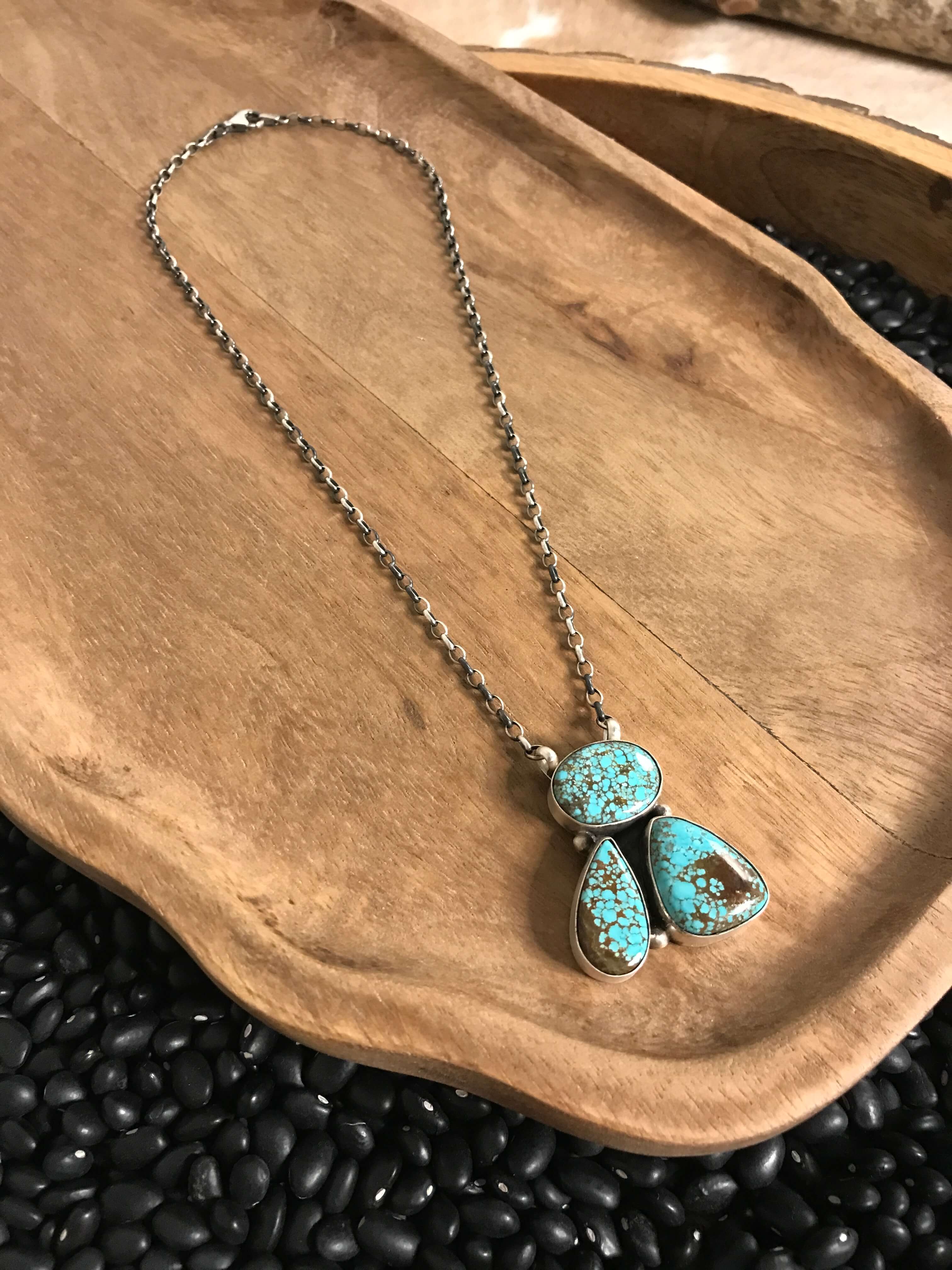 The Tempe Necklace, 1-Necklaces-Calli Co., Turquoise and Silver Jewelry, Native American Handmade, Zuni Tribe, Navajo Tribe, Brock Texas