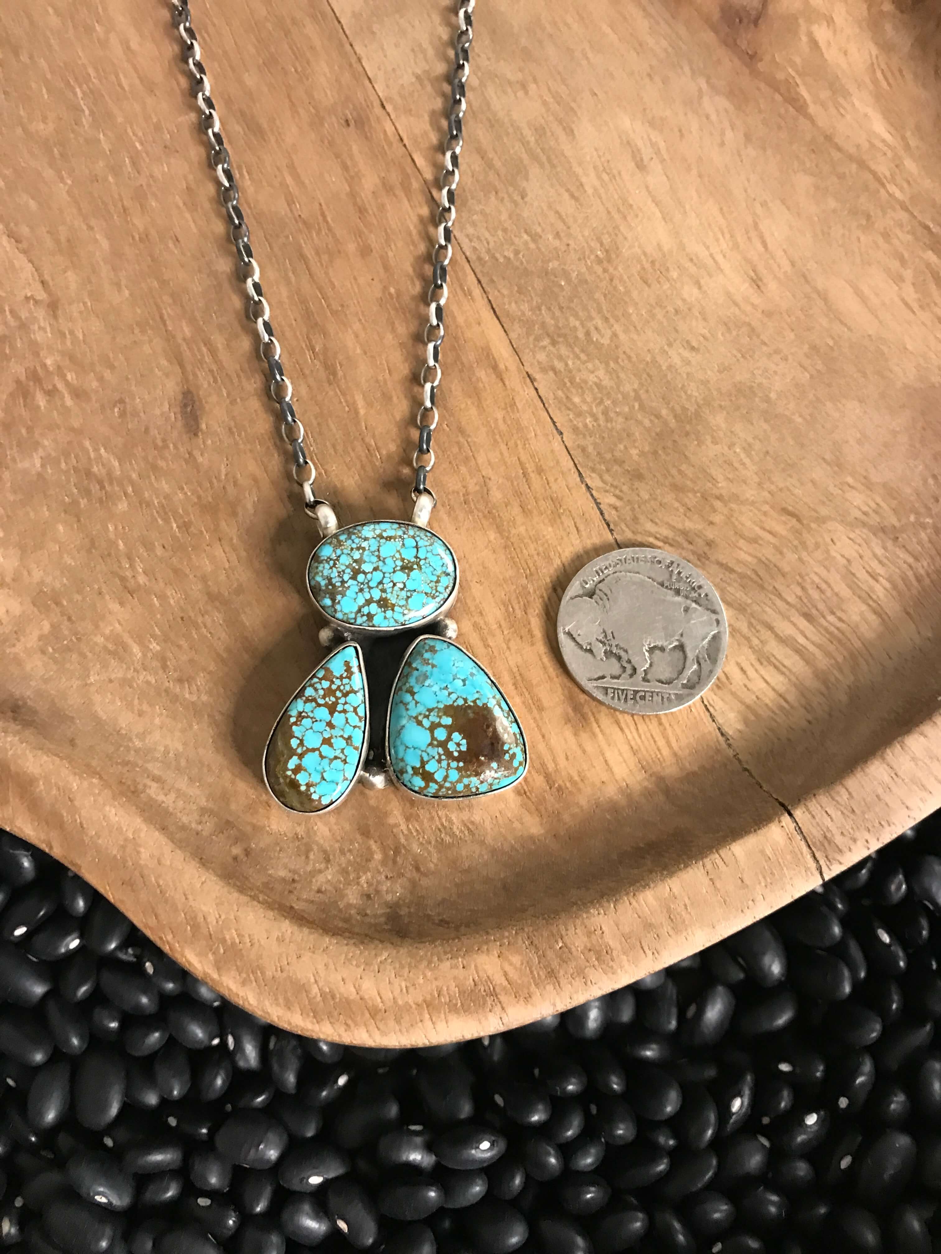 The Tempe Necklace, 1-Necklaces-Calli Co., Turquoise and Silver Jewelry, Native American Handmade, Zuni Tribe, Navajo Tribe, Brock Texas