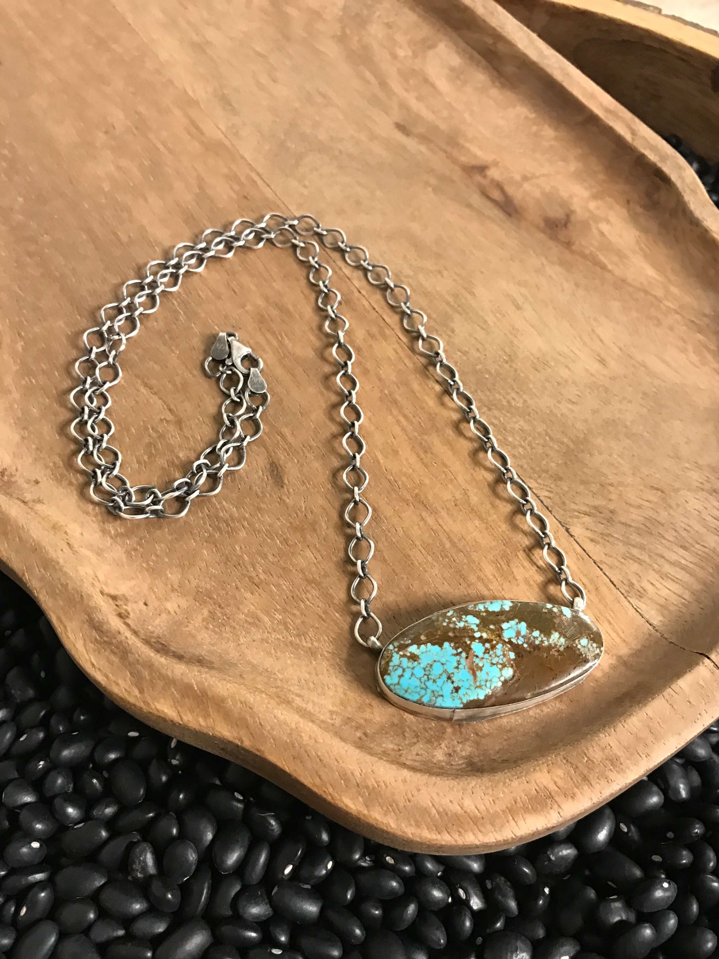 The Calamity Turquoise Necklace, 2-Necklaces-Calli Co., Turquoise and Silver Jewelry, Native American Handmade, Zuni Tribe, Navajo Tribe, Brock Texas