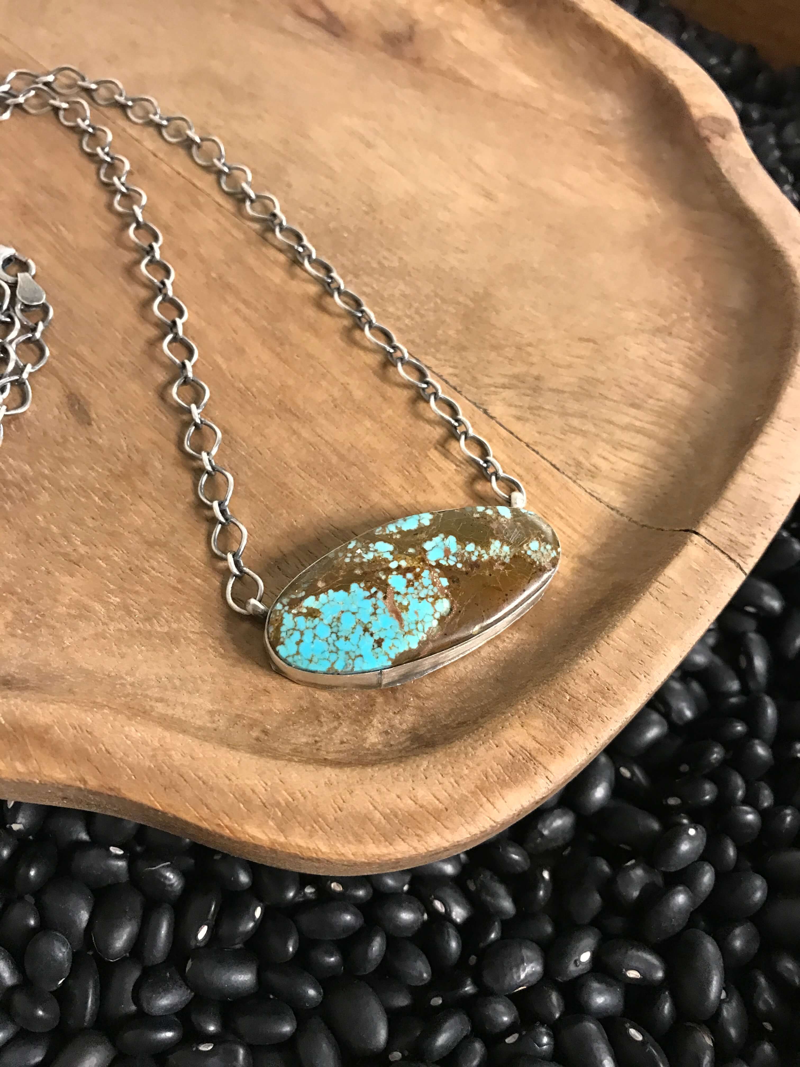 The Calamity Turquoise Necklace, 2-Necklaces-Calli Co., Turquoise and Silver Jewelry, Native American Handmade, Zuni Tribe, Navajo Tribe, Brock Texas