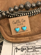 The Heart Studs, 4-Earrings-Calli Co., Turquoise and Silver Jewelry, Native American Handmade, Zuni Tribe, Navajo Tribe, Brock Texas