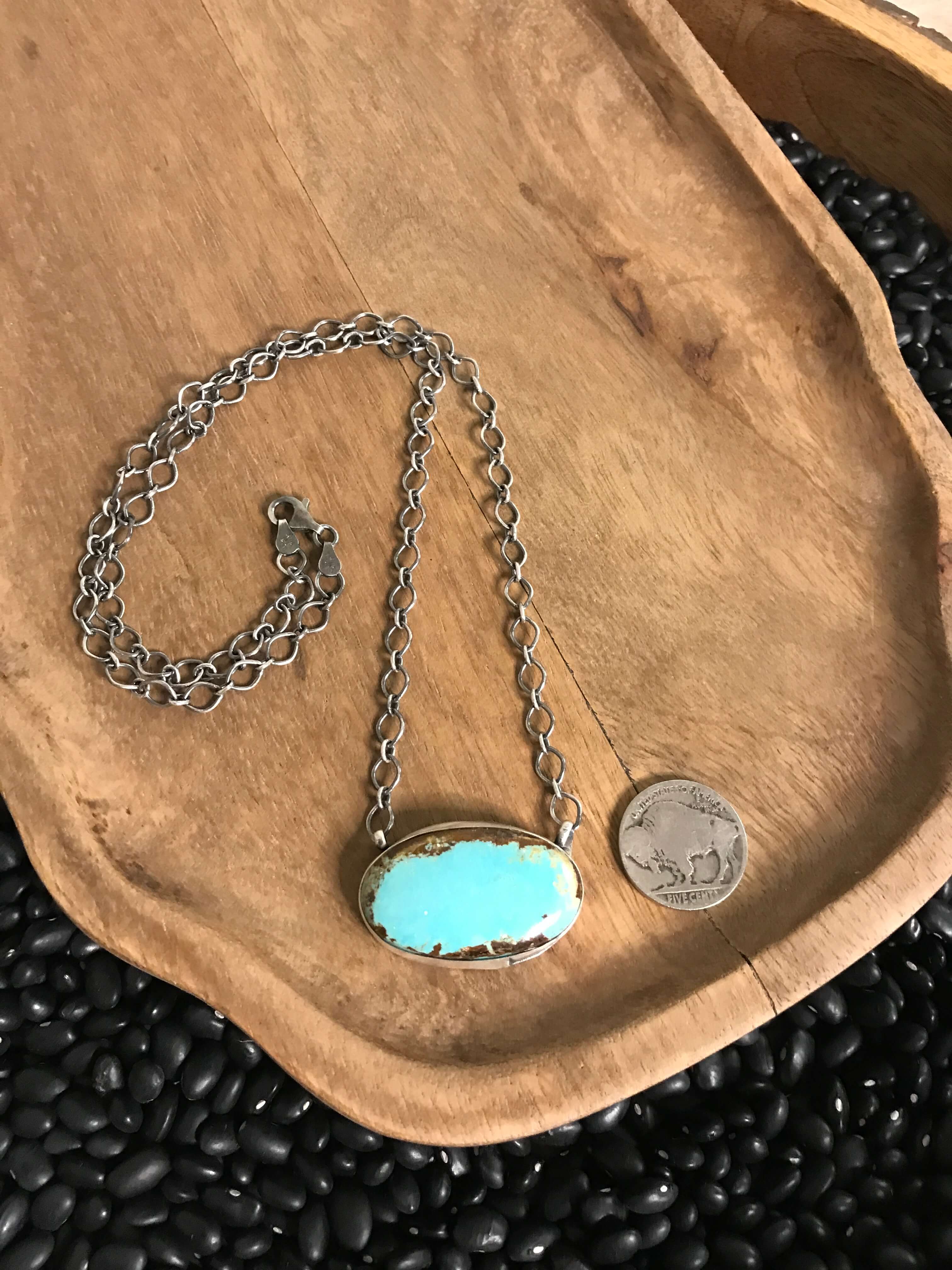The Calamity Turquoise Necklace, 3-Necklaces-Calli Co., Turquoise and Silver Jewelry, Native American Handmade, Zuni Tribe, Navajo Tribe, Brock Texas