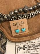 The Heart Studs, 6-Earrings-Calli Co., Turquoise and Silver Jewelry, Native American Handmade, Zuni Tribe, Navajo Tribe, Brock Texas