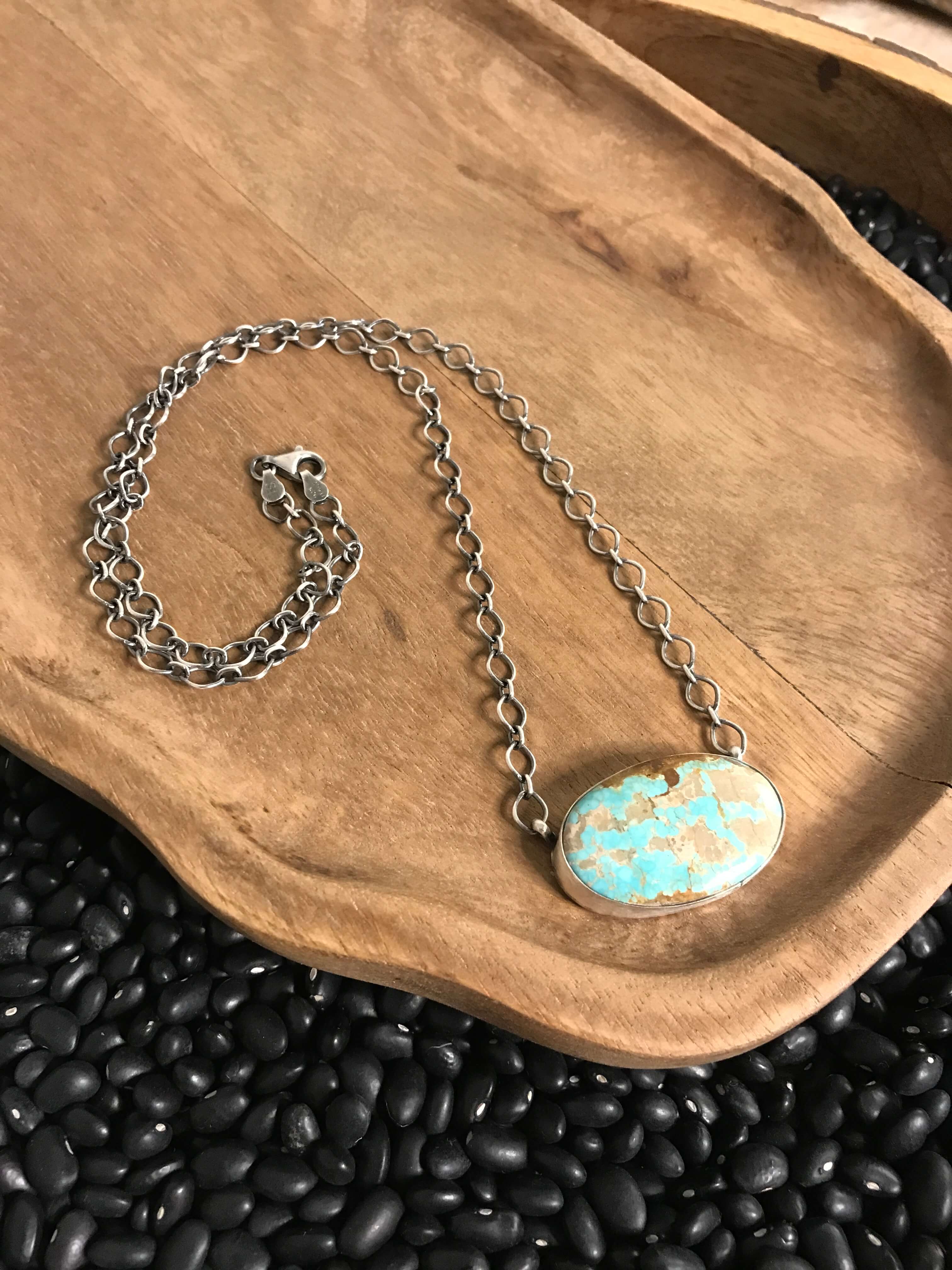 The Calamity Turquoise Necklace, 4-Necklaces-Calli Co., Turquoise and Silver Jewelry, Native American Handmade, Zuni Tribe, Navajo Tribe, Brock Texas