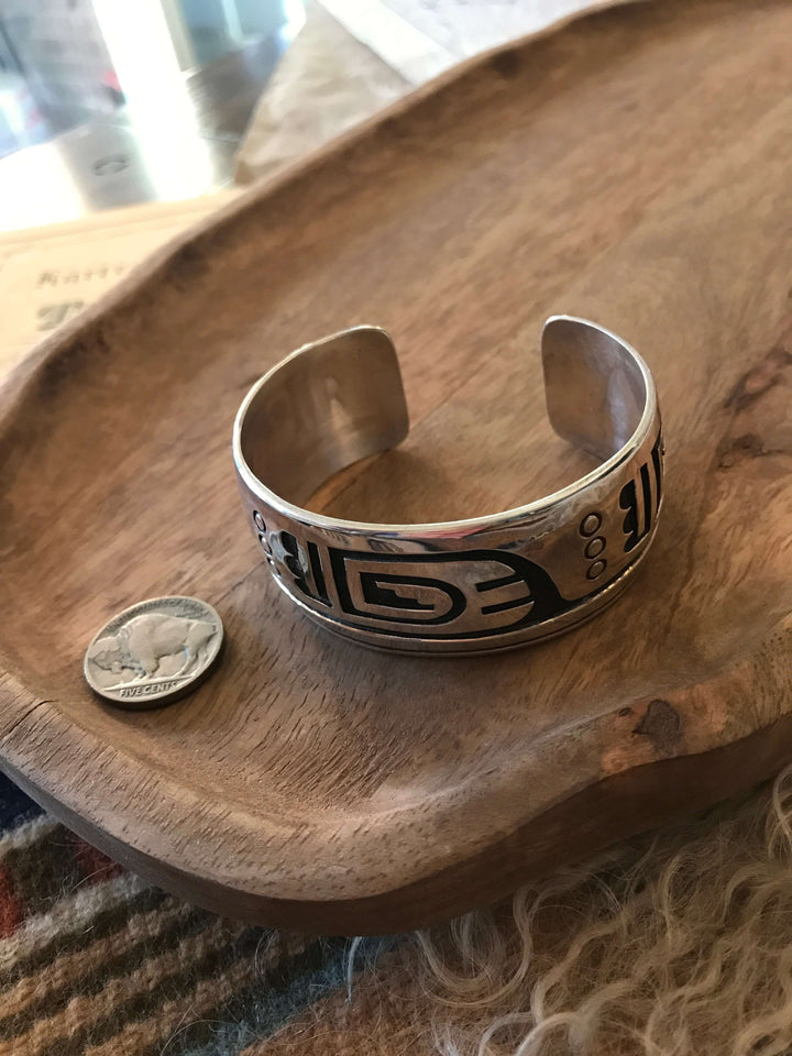The Romeo Sterling Cuff-Bracelets & Cuffs-Calli Co., Turquoise and Silver Jewelry, Native American Handmade, Zuni Tribe, Navajo Tribe, Brock Texas