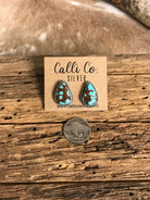 The Turquoise Studs, 2-Earrings-Calli Co., Turquoise and Silver Jewelry, Native American Handmade, Zuni Tribe, Navajo Tribe, Brock Texas
