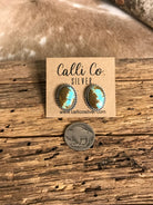 The Turquoise Studs, 4-Earrings-Calli Co., Turquoise and Silver Jewelry, Native American Handmade, Zuni Tribe, Navajo Tribe, Brock Texas