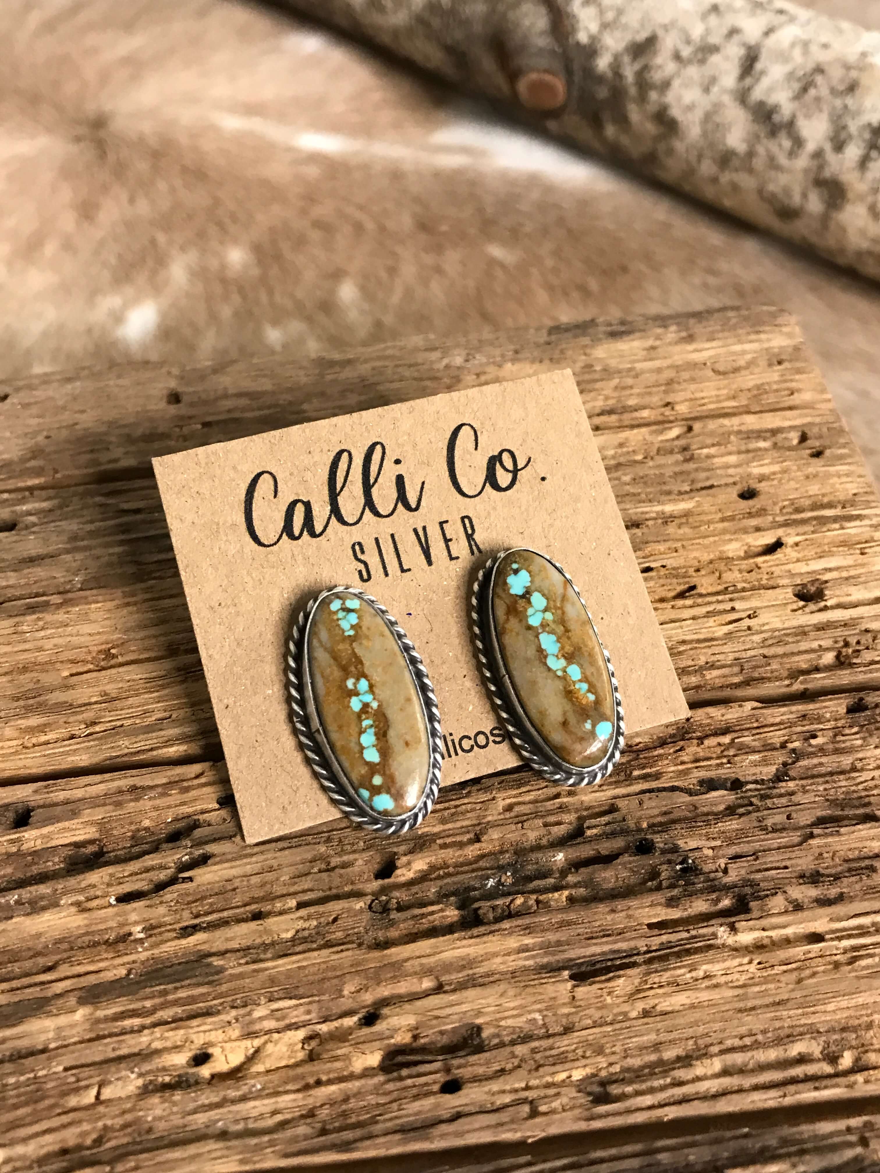 The Turquoise Studs, 6-Earrings-Calli Co., Turquoise and Silver Jewelry, Native American Handmade, Zuni Tribe, Navajo Tribe, Brock Texas