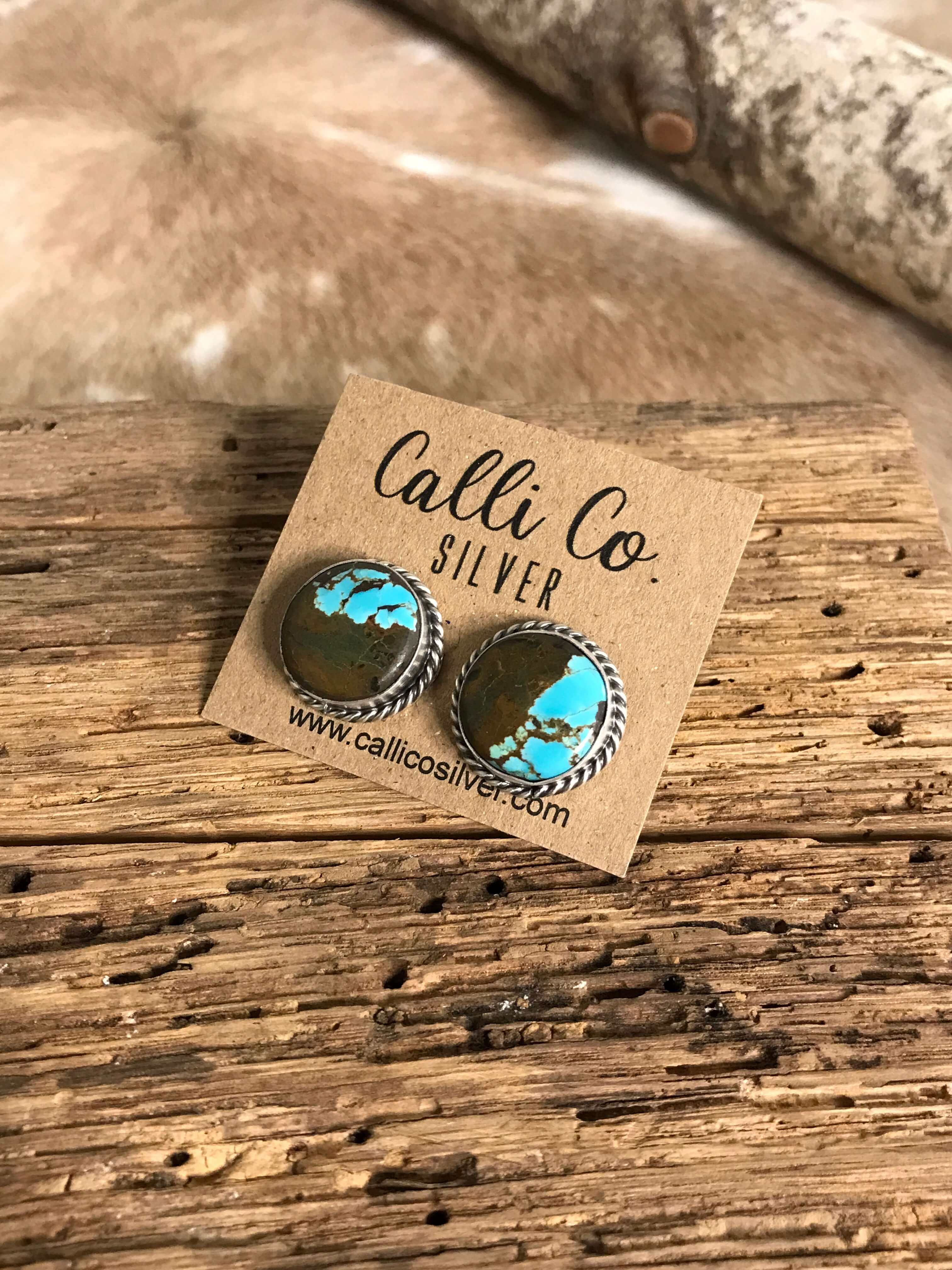 The Turquoise Studs, 7-Earrings-Calli Co., Turquoise and Silver Jewelry, Native American Handmade, Zuni Tribe, Navajo Tribe, Brock Texas