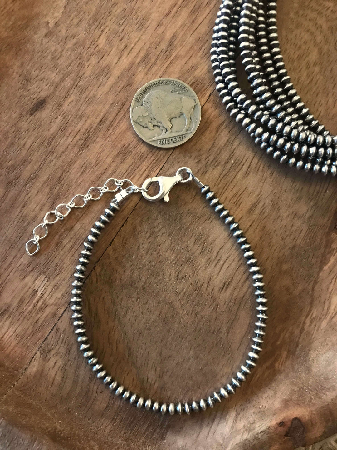 The Tulsa 3mm Saucer Bracelet-Bracelets & Cuffs-Calli Co., Turquoise and Silver Jewelry, Native American Handmade, Zuni Tribe, Navajo Tribe, Brock Texas