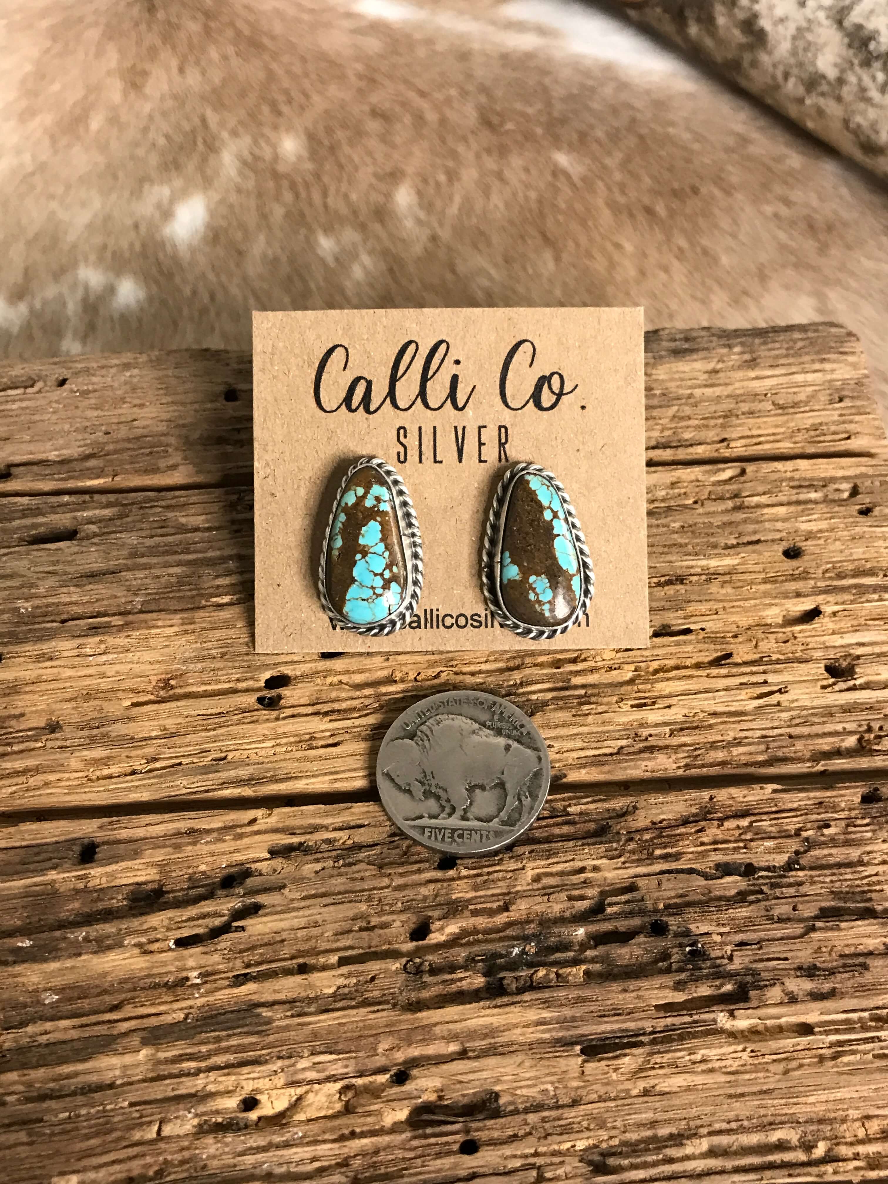 The Turquoise Studs, 11-Earrings-Calli Co., Turquoise and Silver Jewelry, Native American Handmade, Zuni Tribe, Navajo Tribe, Brock Texas