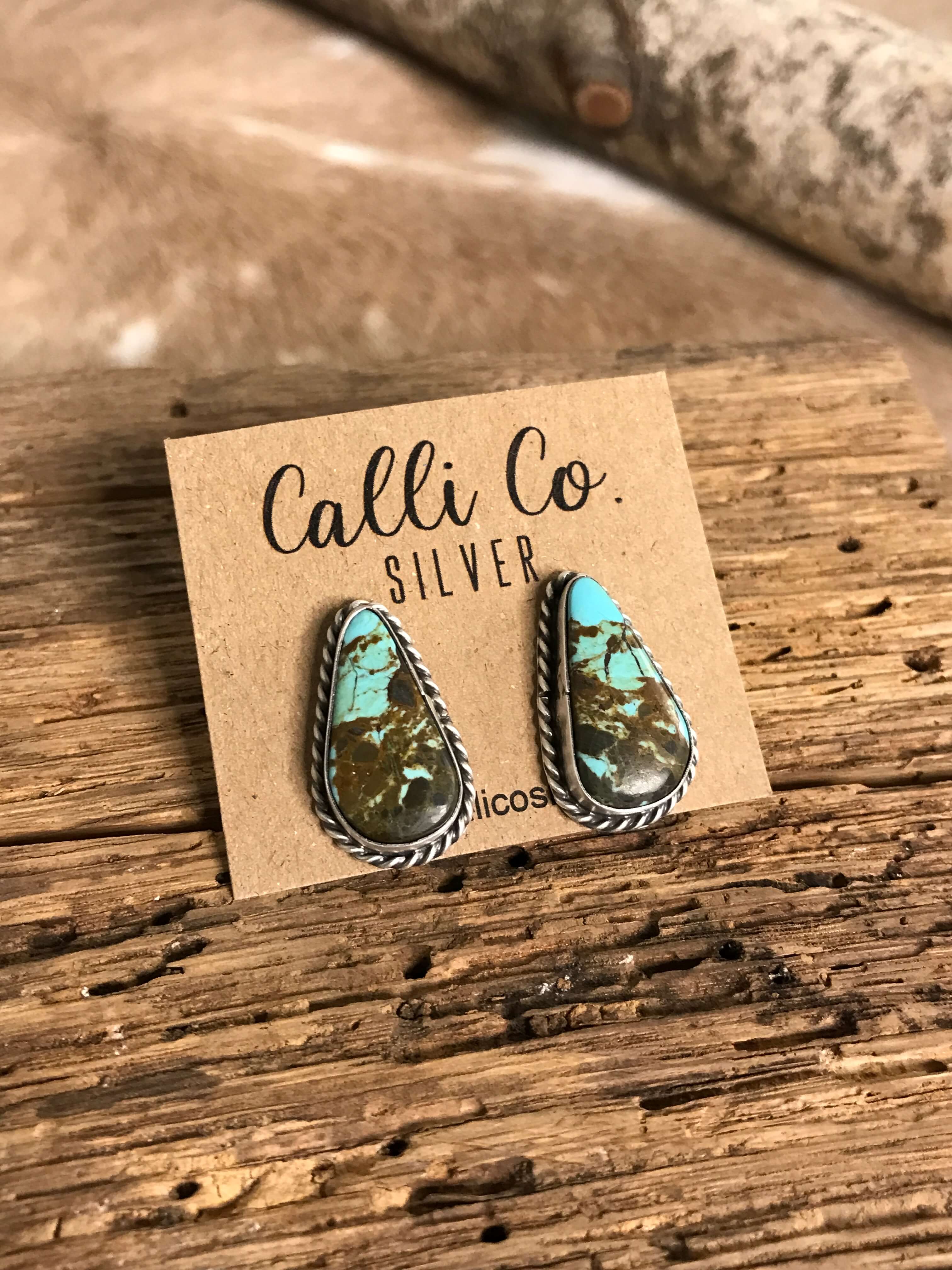 The Turquoise Studs, 17-Earrings-Calli Co., Turquoise and Silver Jewelry, Native American Handmade, Zuni Tribe, Navajo Tribe, Brock Texas