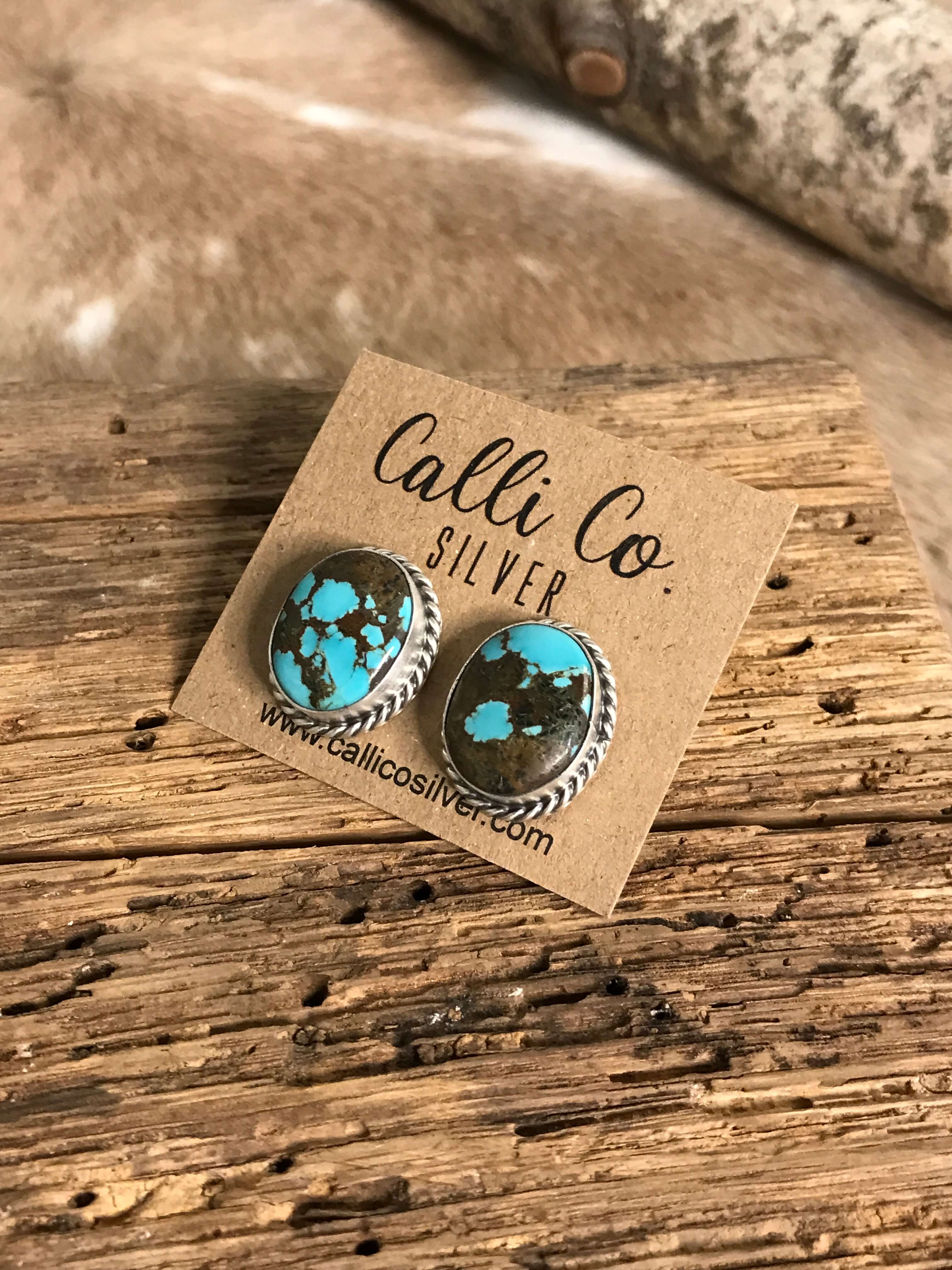 The Turquoise Studs, 18-Earrings-Calli Co., Turquoise and Silver Jewelry, Native American Handmade, Zuni Tribe, Navajo Tribe, Brock Texas
