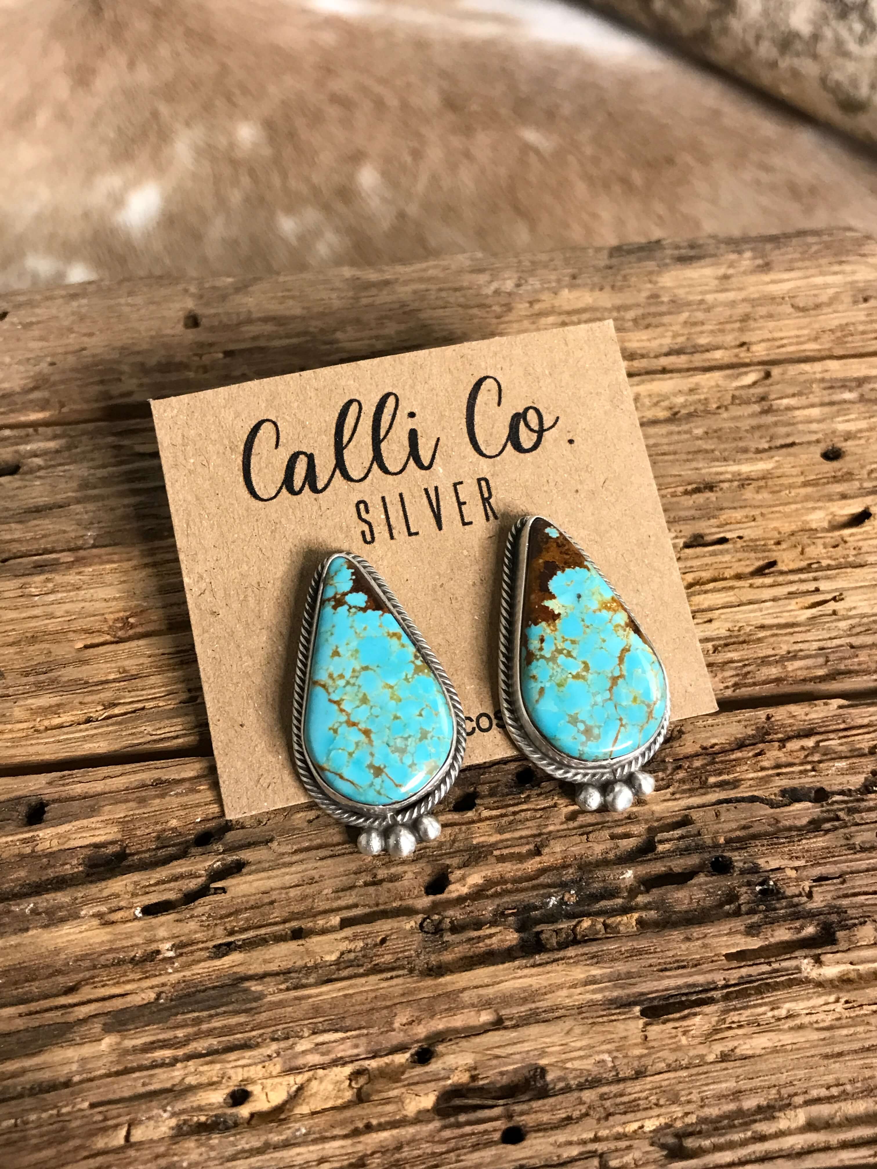 The Turquoise Studs, 20-Earrings-Calli Co., Turquoise and Silver Jewelry, Native American Handmade, Zuni Tribe, Navajo Tribe, Brock Texas